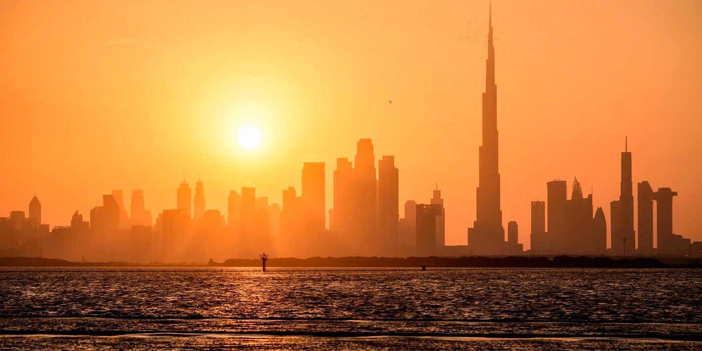 skyline-at-sunset-as-seen-from-dubai-creek